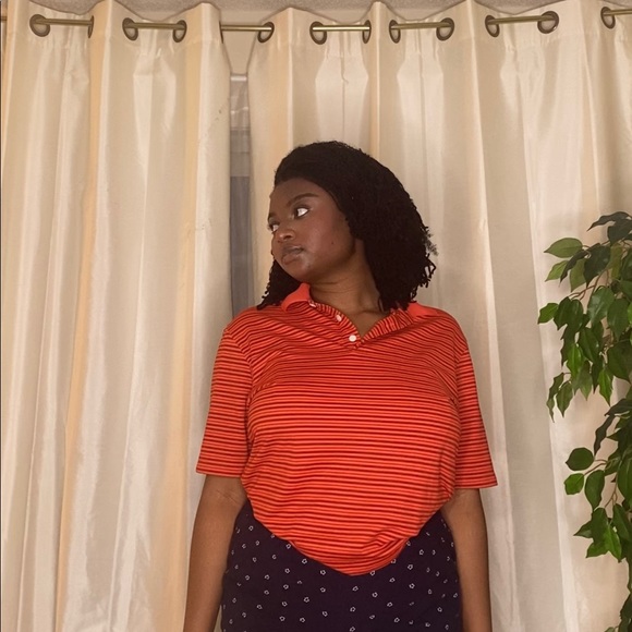 SOLD-Nike Orange Workout Polo top - Picture 8 of 16